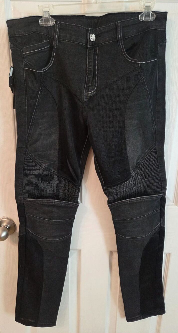 Loong Biker Mens Blac Jeans Size 32/Long NWT